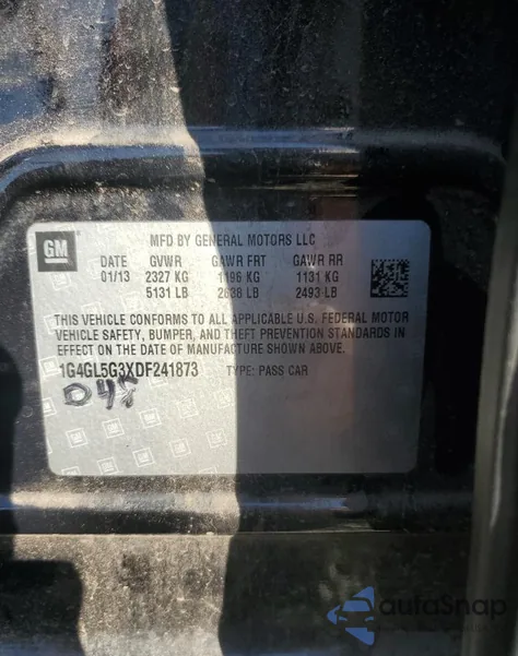 2013 Buick Lacrosse z USA, uszkodzony, nr VIN 1G4GL5G3XDF241873